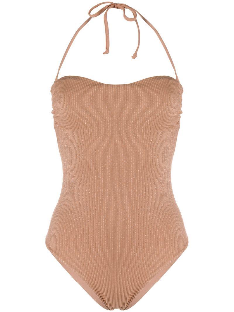Fisico Synthetic Ribbed Swimsuit in Brown - Lyst