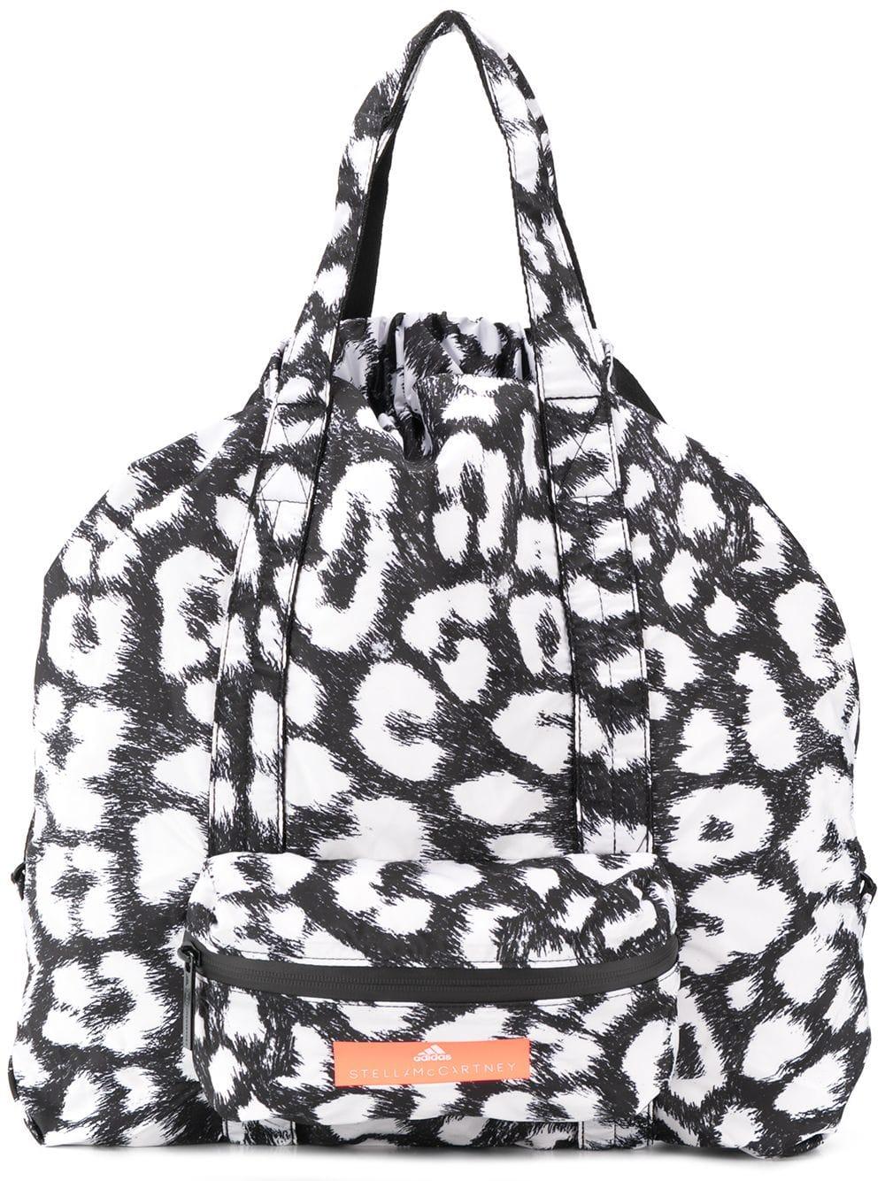 adidas By Stella McCartney Leopard Print Gym Bag in Black | Lyst