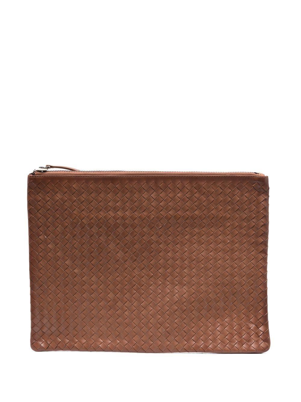 Dragon Diffusion Woven Leather Clutch Bag in Brown | Lyst