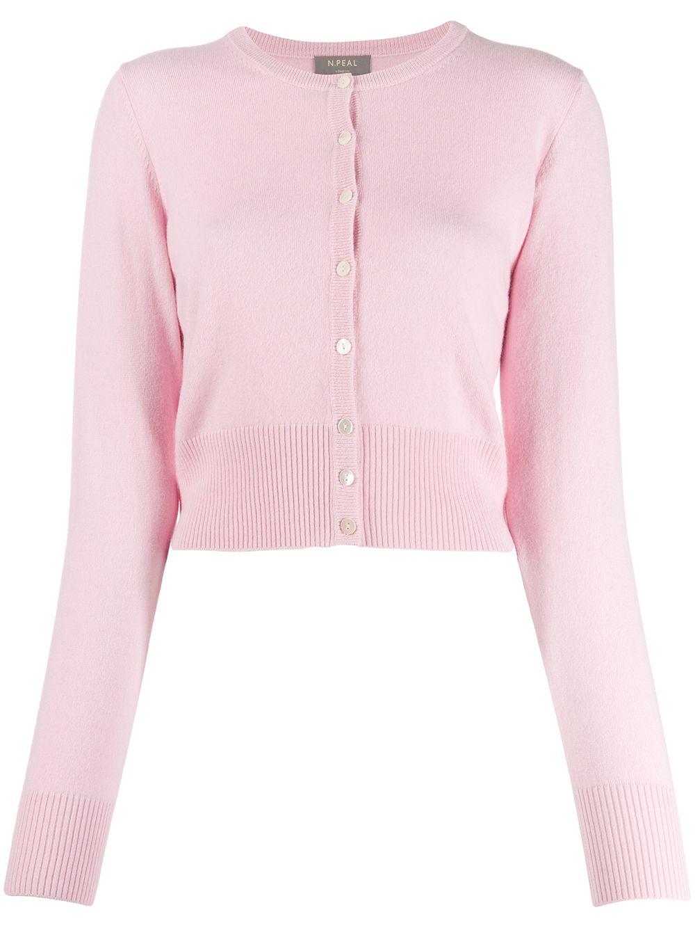 N.Peal Cashmere Cashmere Cropped Cardigan in Pink - Lyst