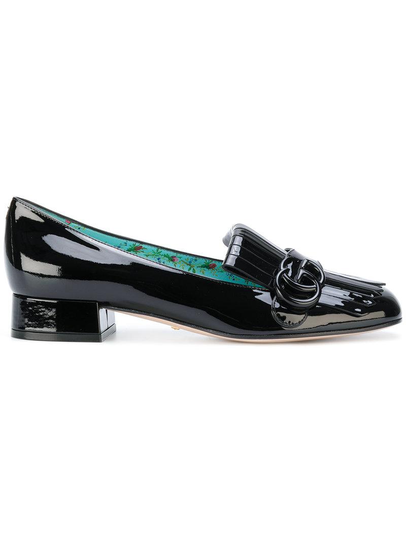 Lyst - Gucci Marmont Loafers in Black