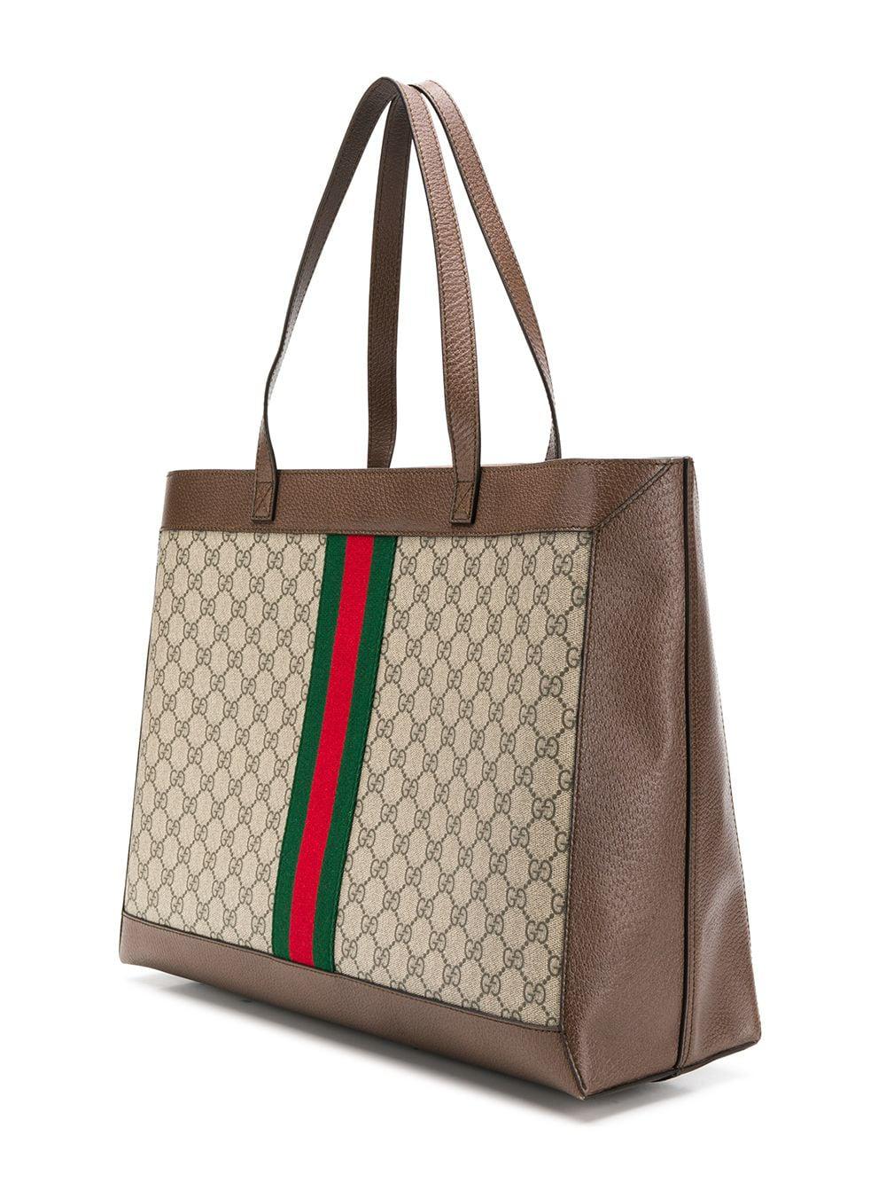 Gucci Ophidia Shopper Bag in Brown | Lyst
