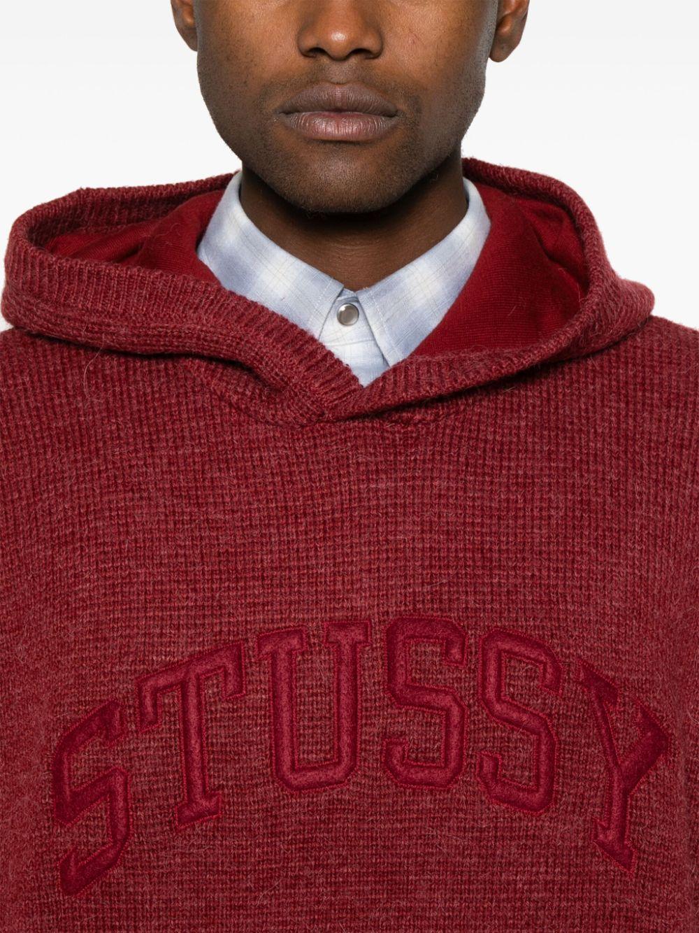 Stussy Patch Knitted Hoodie in Red for Men Lyst UK
