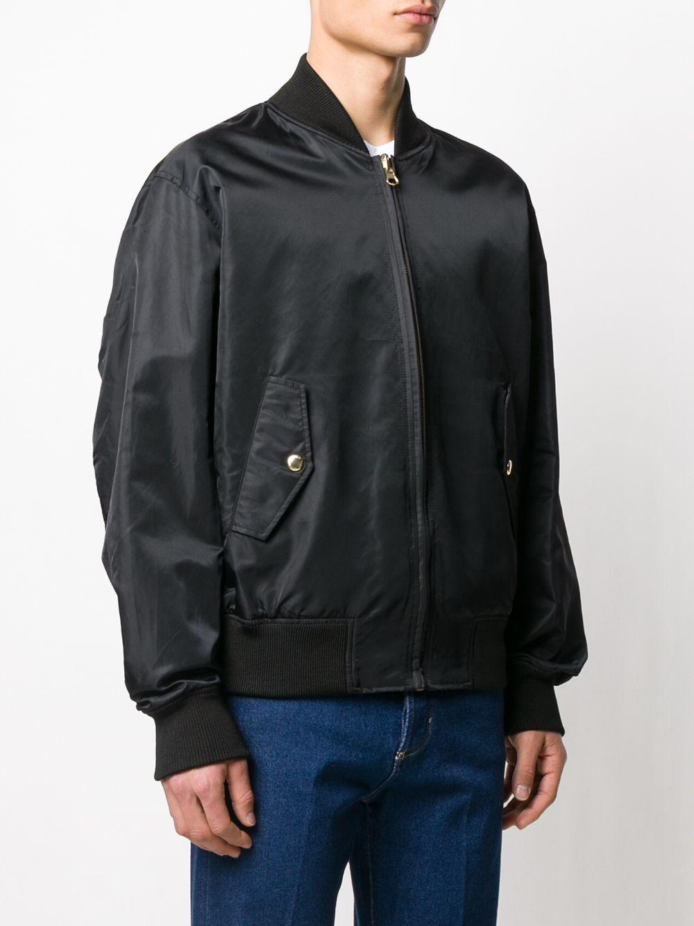 Versace Jeans Denim Reversible Baroque Print Bomber Jacket in Black for ...