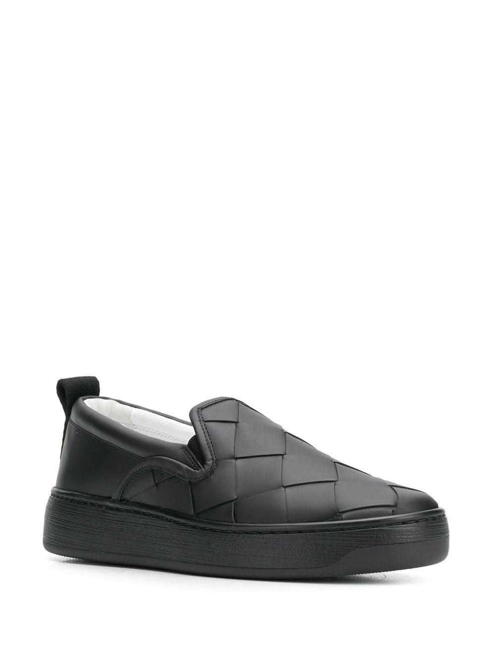 Bottega Veneta Leather Intrecciato Slip-on Sneakers in Black - Save 21% ...