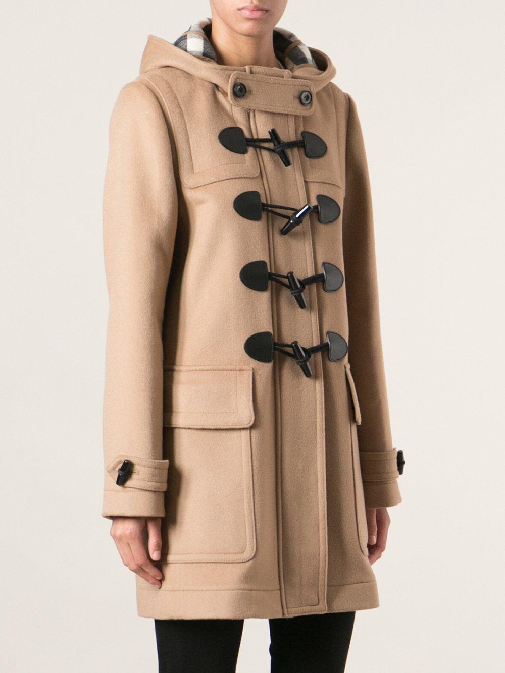Burberry Wool Duffle Coat in Brown Lyst