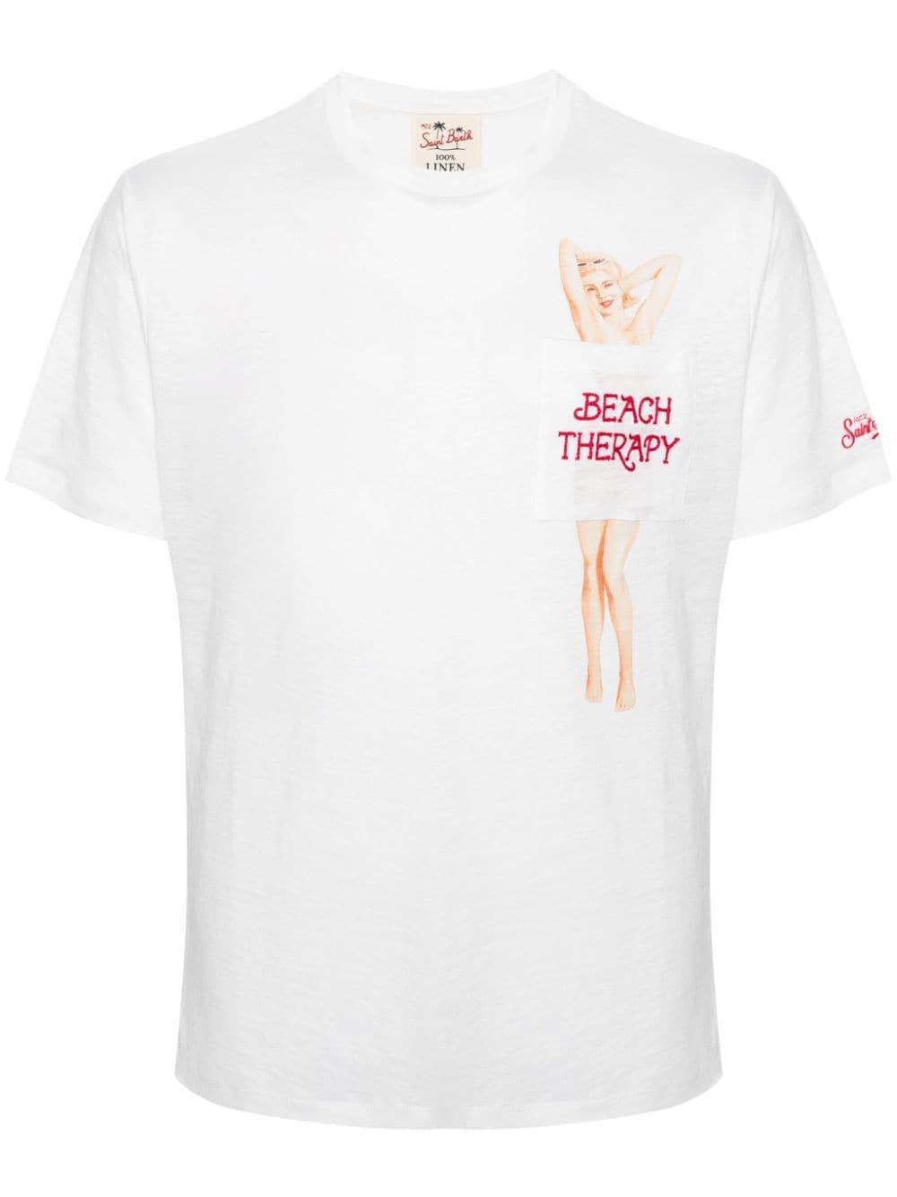 Tシャツ・カットソー MC2 SAINT BARTH Men T-shirt White TSHIRT MAN 05615H Man t-shirt with St. Barth habituè embroidery – MC2 Saint Barth