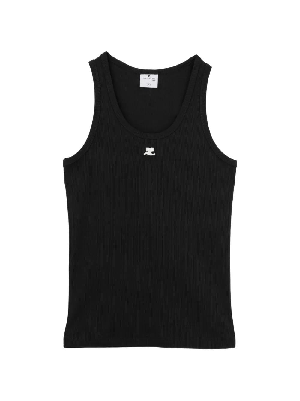 Courrèges クレージュ ロゴ ホルターネックトップ ブラック レディース Courreges ノースリーブ、タンクトップ | オンラインセール
