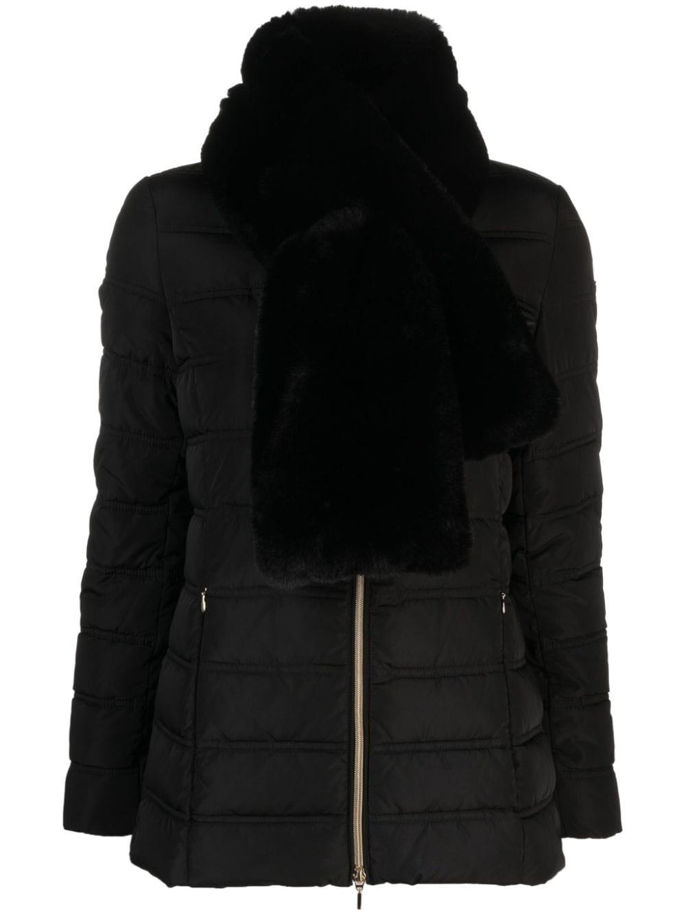 Geox Padded Zipped Jacket in Black | Lyst
