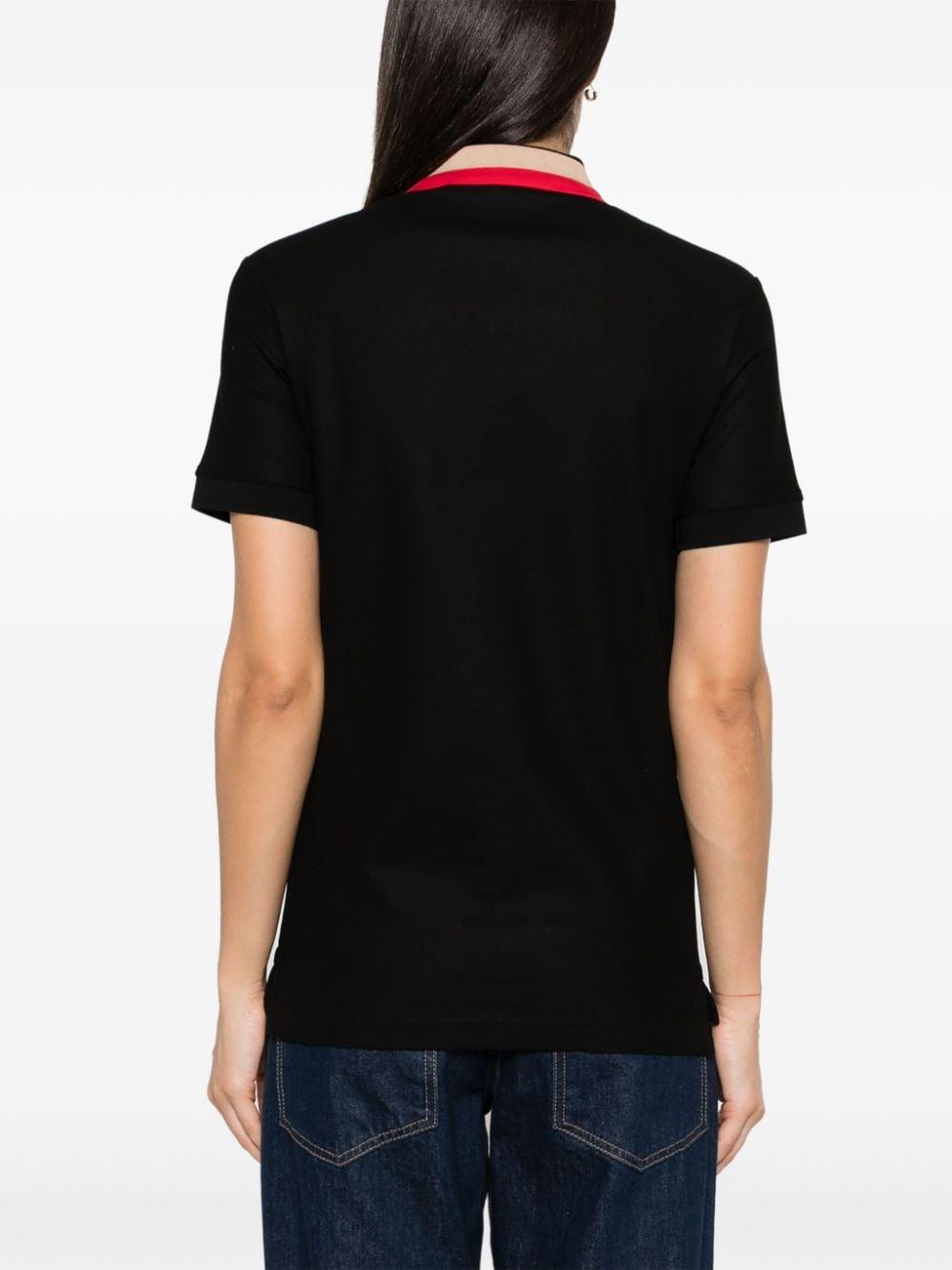 Burberry Logo Intarsia knit Cotton Polo Shirt in Black Lyst UK