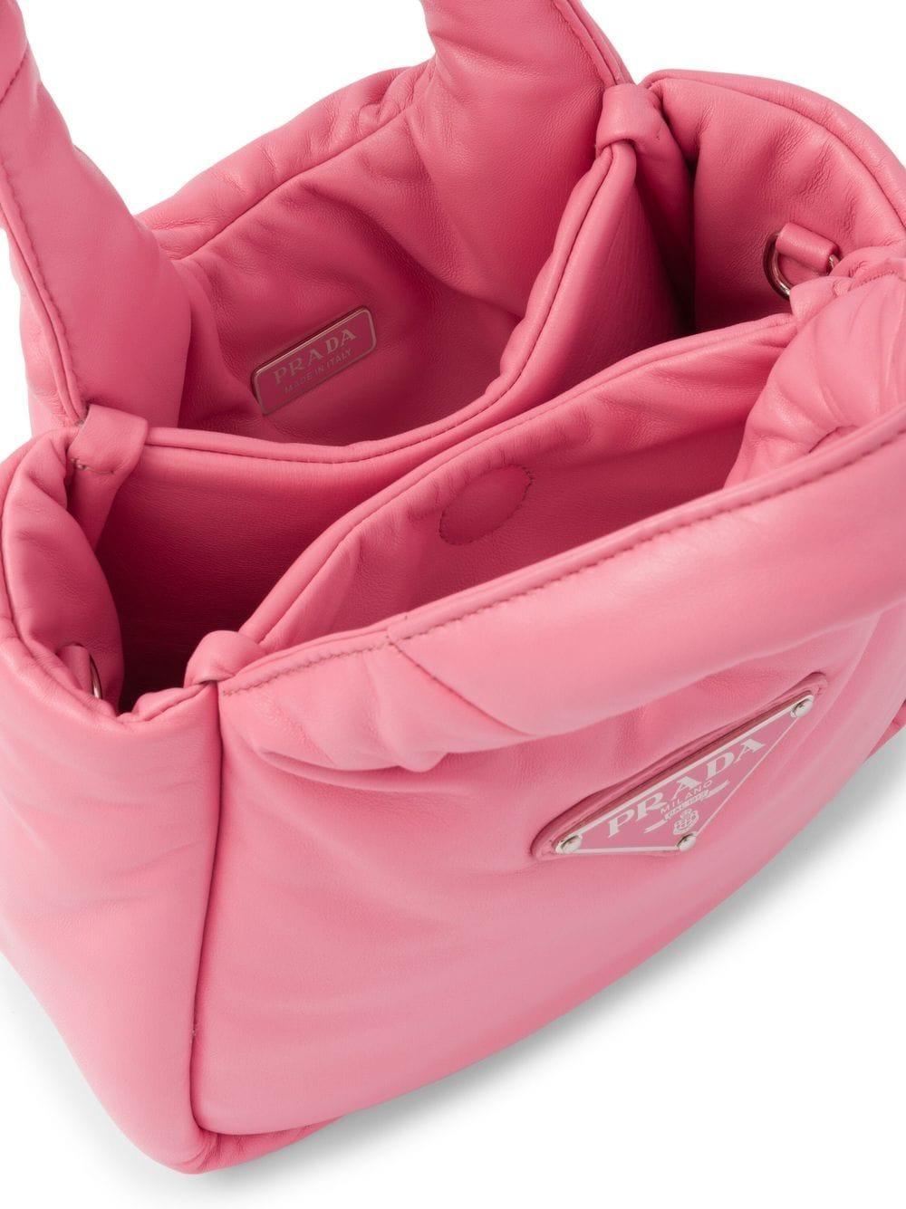 Prada Small Soft Padded Leather Bag in Pink | Lyst