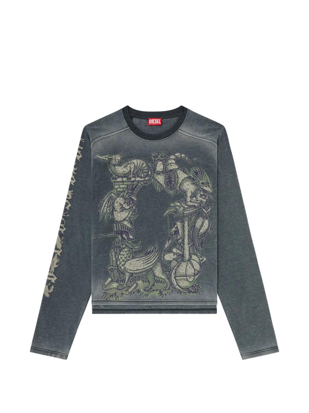 DIESEL T-Jori-A Long-Sleeve Graphic T-Shirt in Blue for Men | Lyst