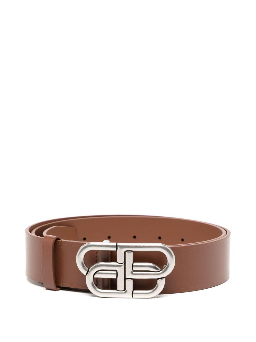 BALENCIAGA バレンシアガ レザー ベルト BBロゴプレート ブラウン BALENCIAGA バレンシアガ ベルト BB THIN BELT 581690 1CH04