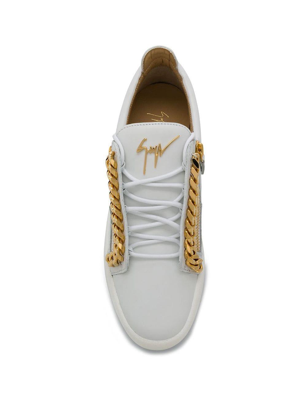 Giuseppe Zanotti Frankie Chain Sneakers in White for Men | Lyst