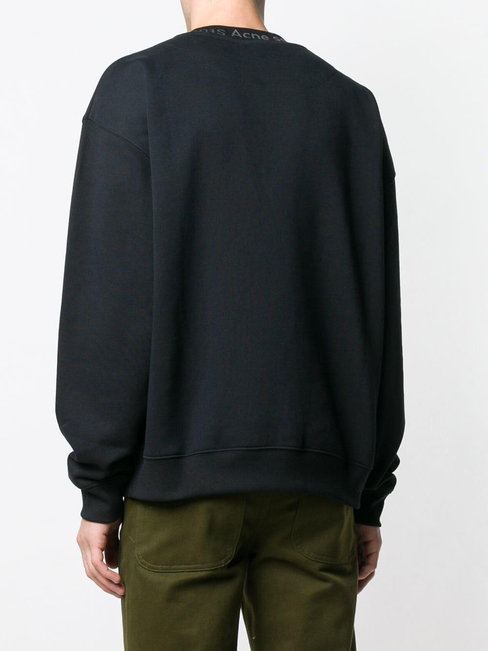 Acne Studios Flogho Iconic Sweatshirt in Black for Men - Lyst