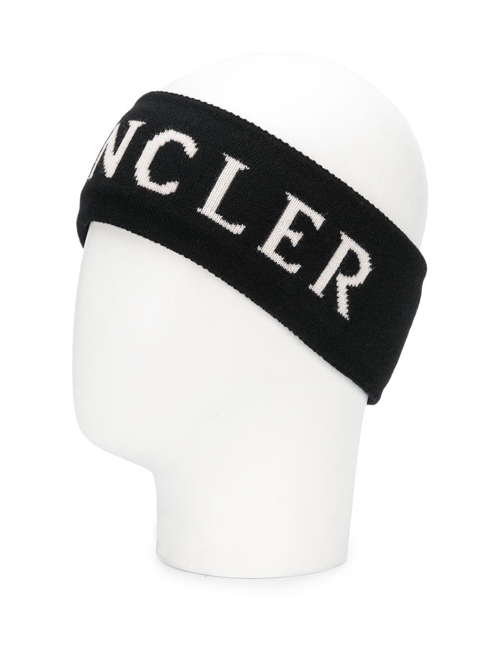 Moncler Synthetic Black Hairband With Logo Intarsia | Lyst