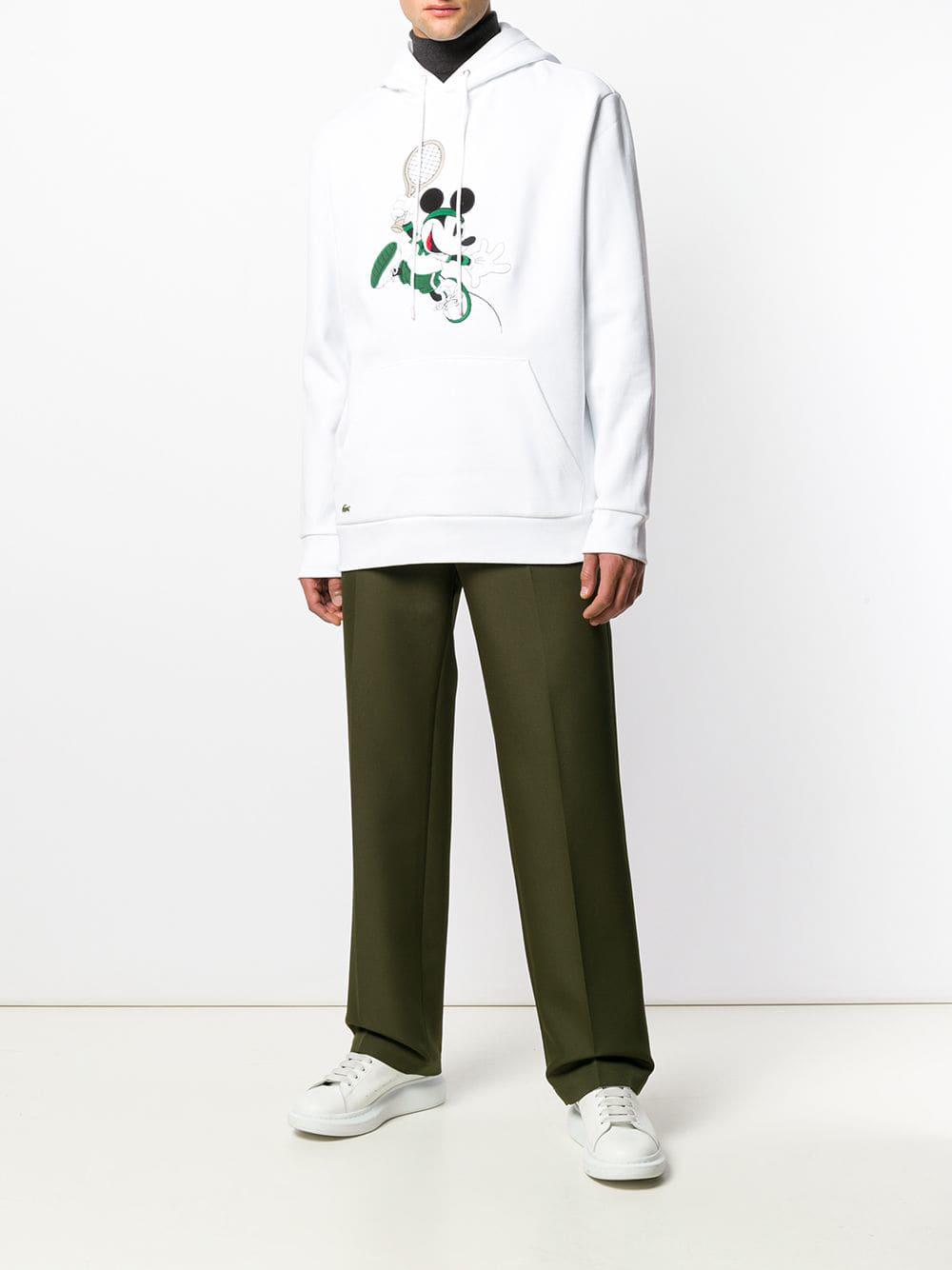 Lacoste Mickey Mouse Pullover Hoodie in White for Men | Lyst