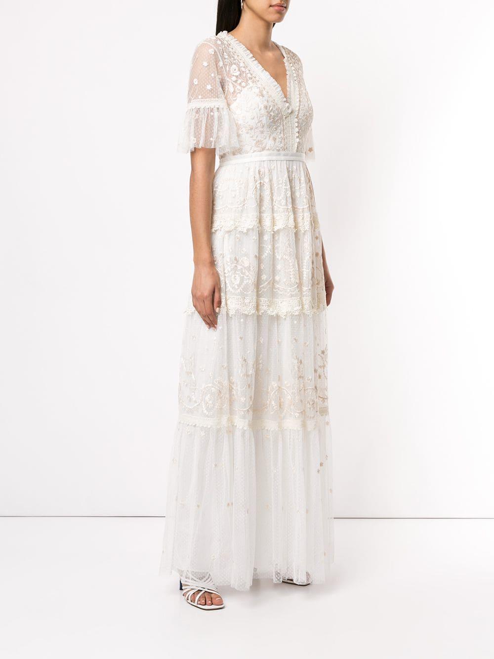 Needle & Thread Midsummer Lace Gown in White - Lyst