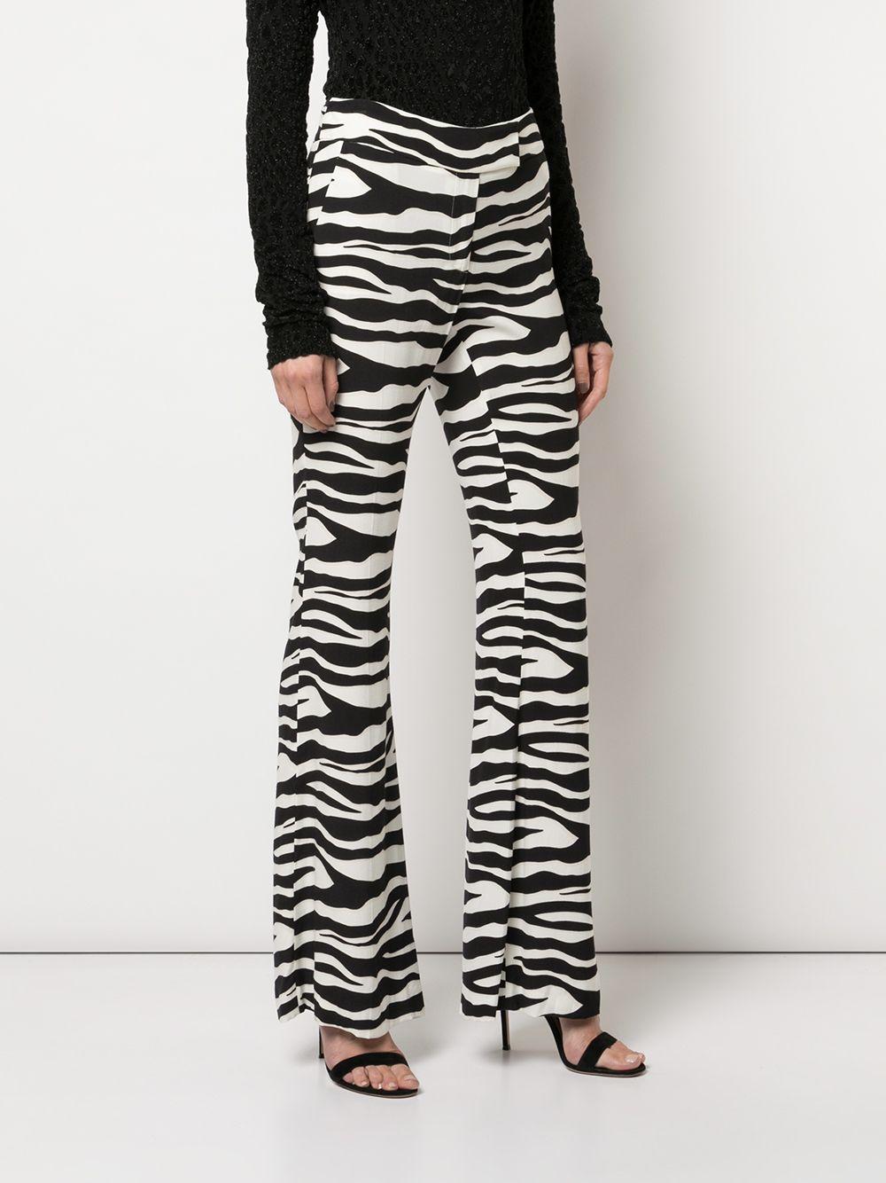 Rachel Zoe Zebra-print Flared Trousers in White