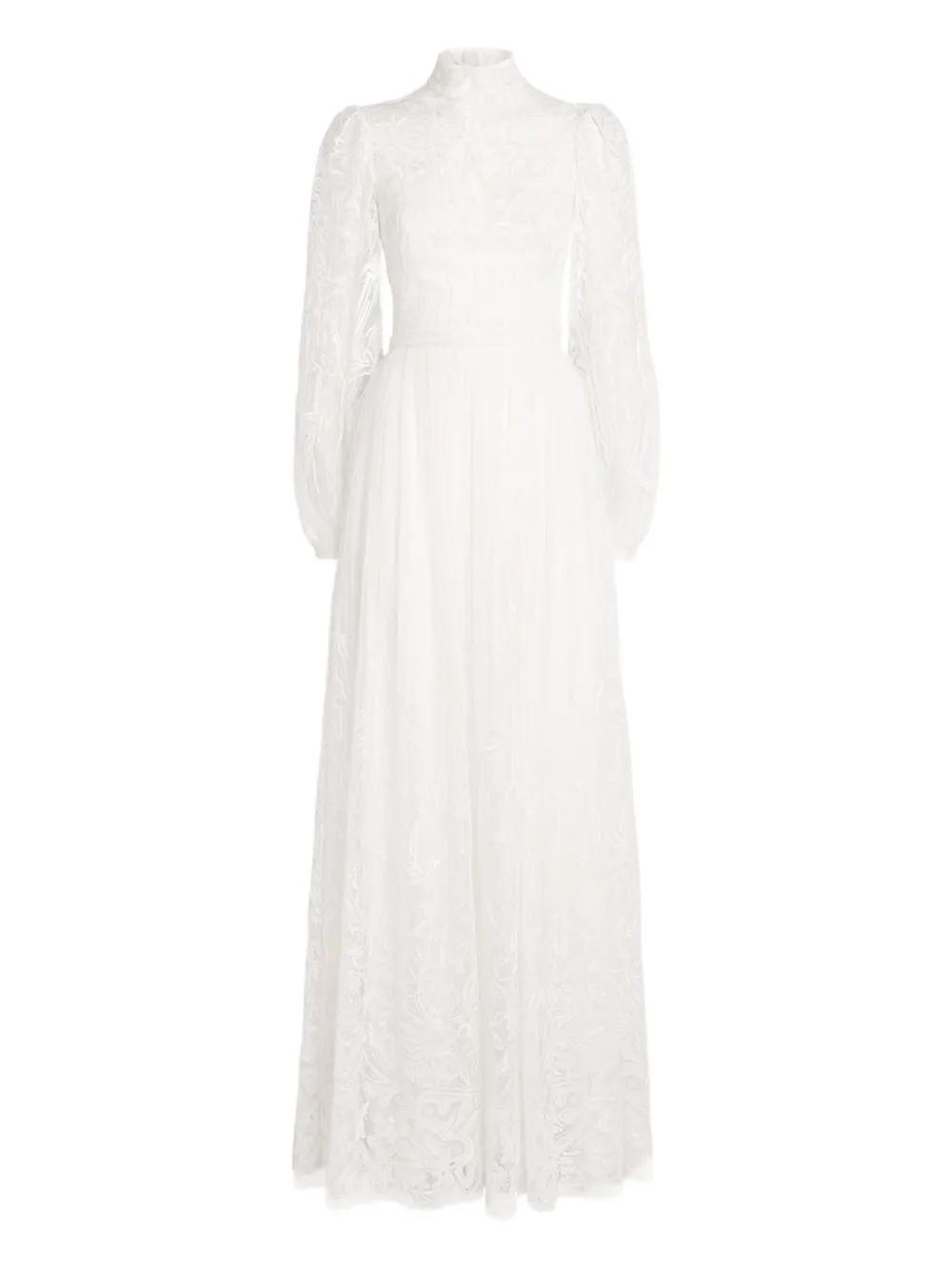 Zuhair Murad Lace-Pattern A-Line Gown in White | Lyst
