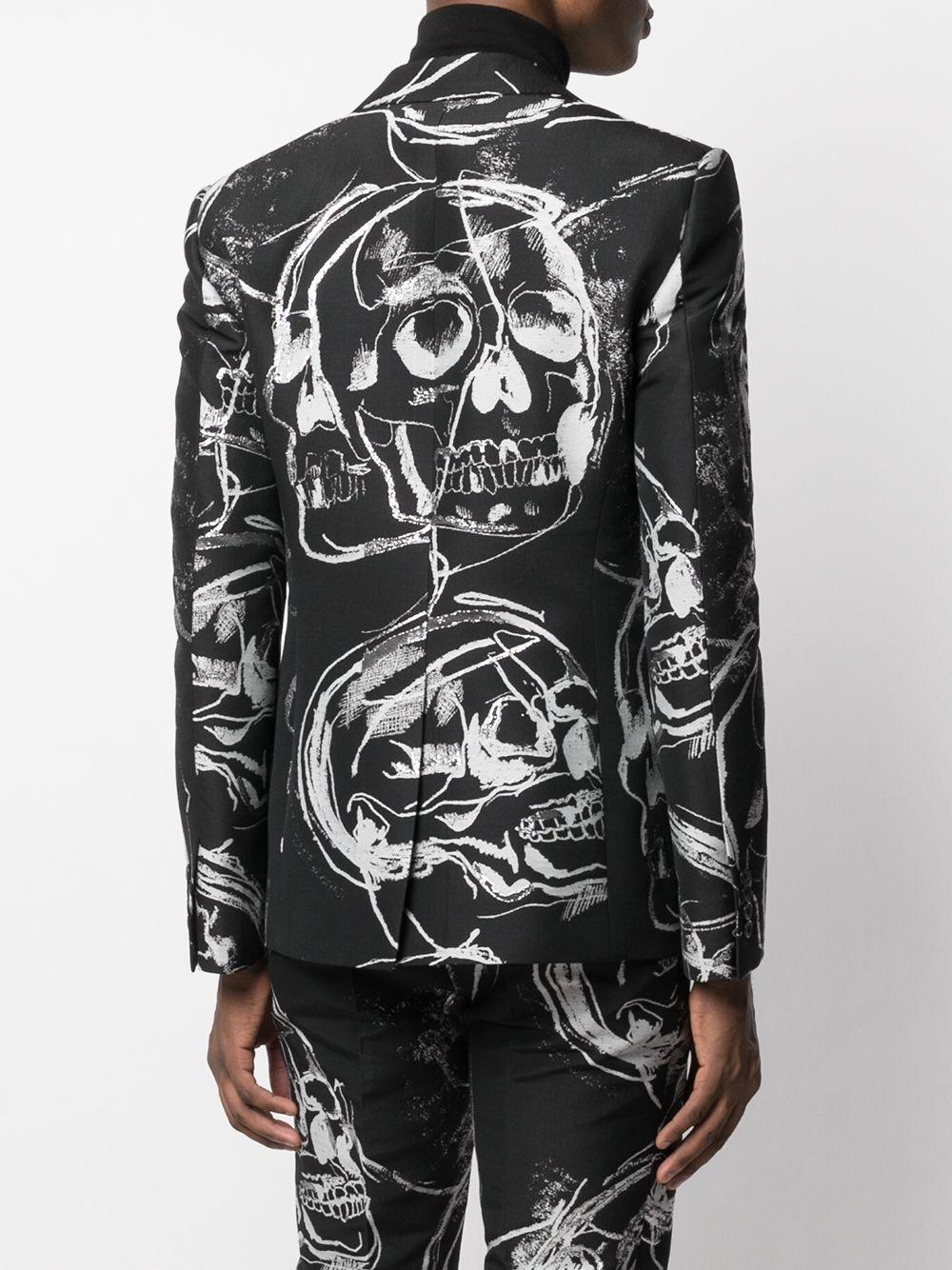 McQueen Skull-print Single-breasted Blazer in Black for Men McQueen Skull-print Single-breasted Blazer in Black for Men