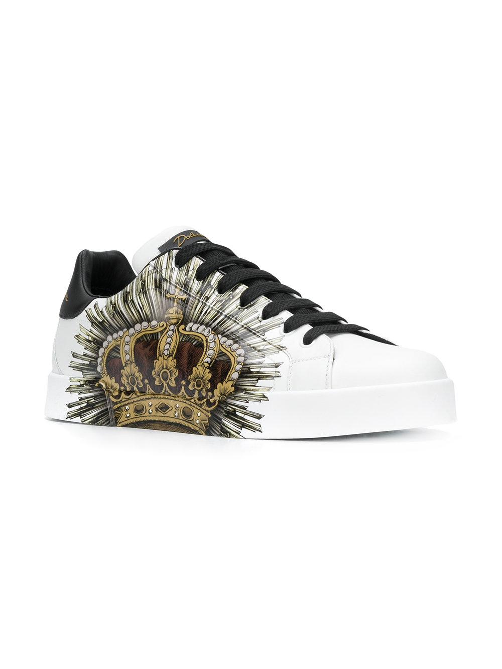 Sneakers con stampa corona da Uomo di Dolce & Gabbana in Bianco | Lyst