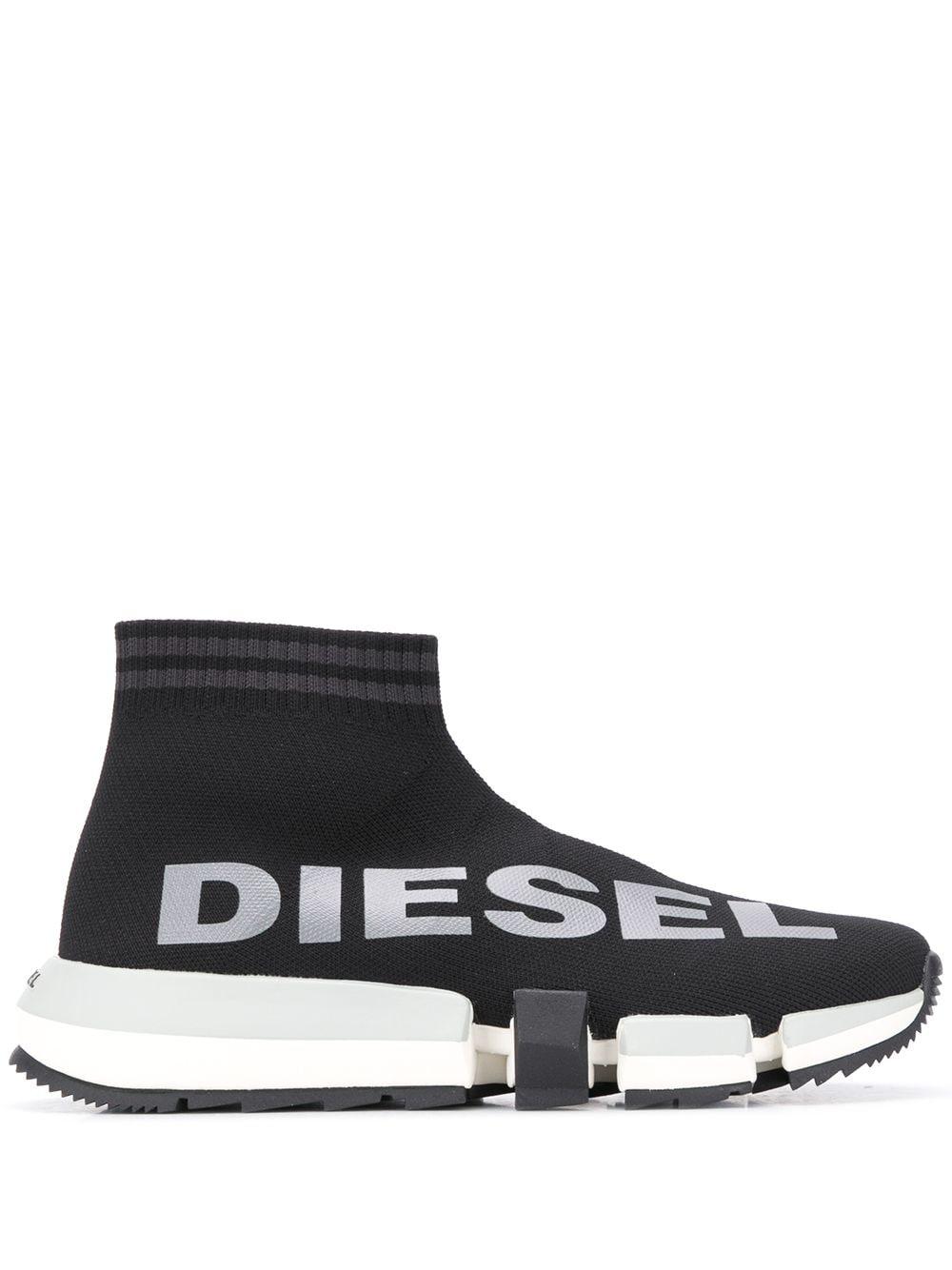 DIESEL Synthetic H-padola Mid-sock Sneakers in Black - Lyst