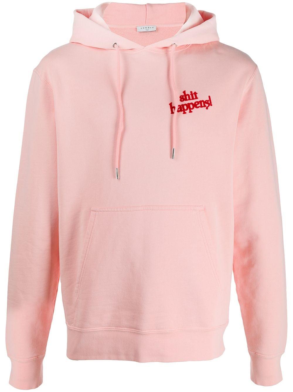 Sandro Shit Happens Hooded Sweatshirt in Pink for Men | Lyst