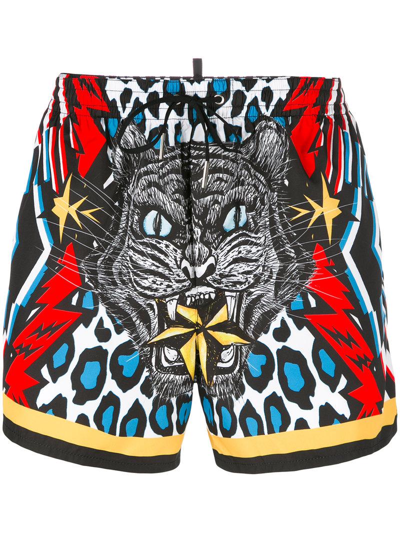 DSQUARED 2 Navy Blue Swim Corto