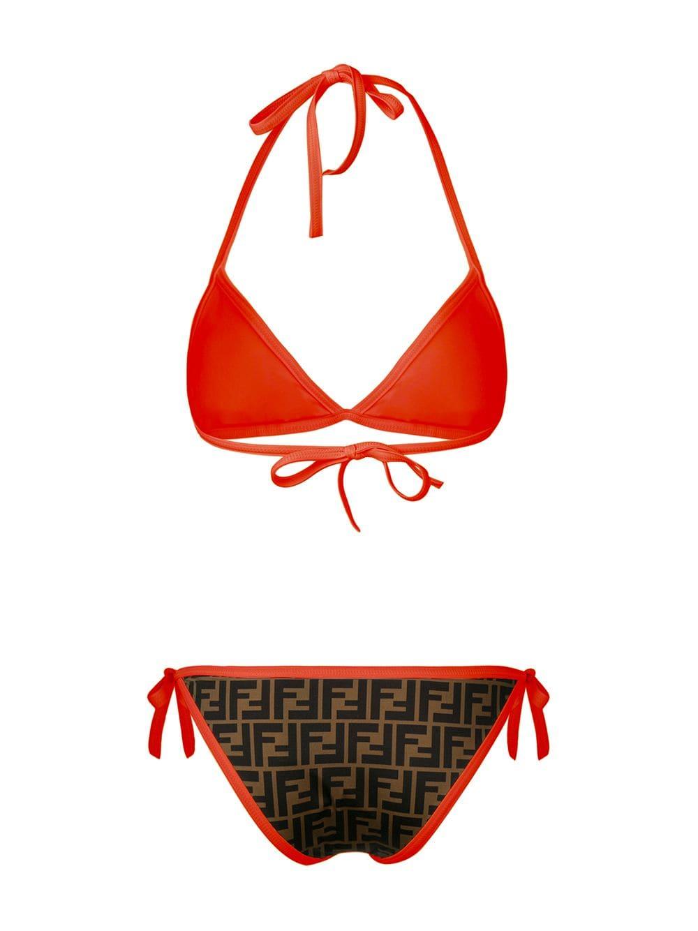 Fendi Monogram Bikini Set in Orange | Lyst
