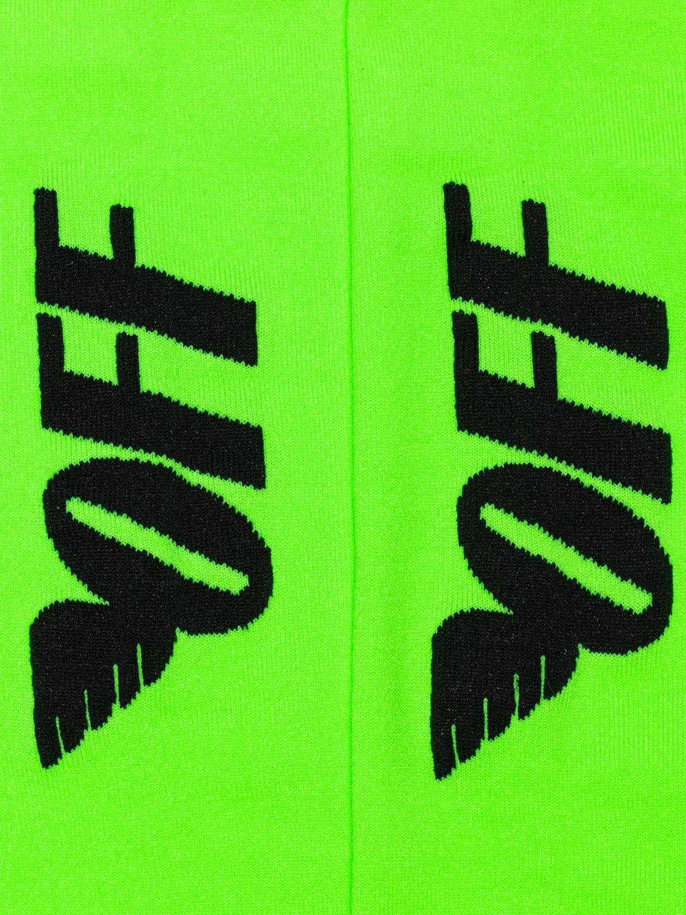 Off-White c/o Virgil Abloh Synthetic Neon Green Wings Logo Socks | Lyst