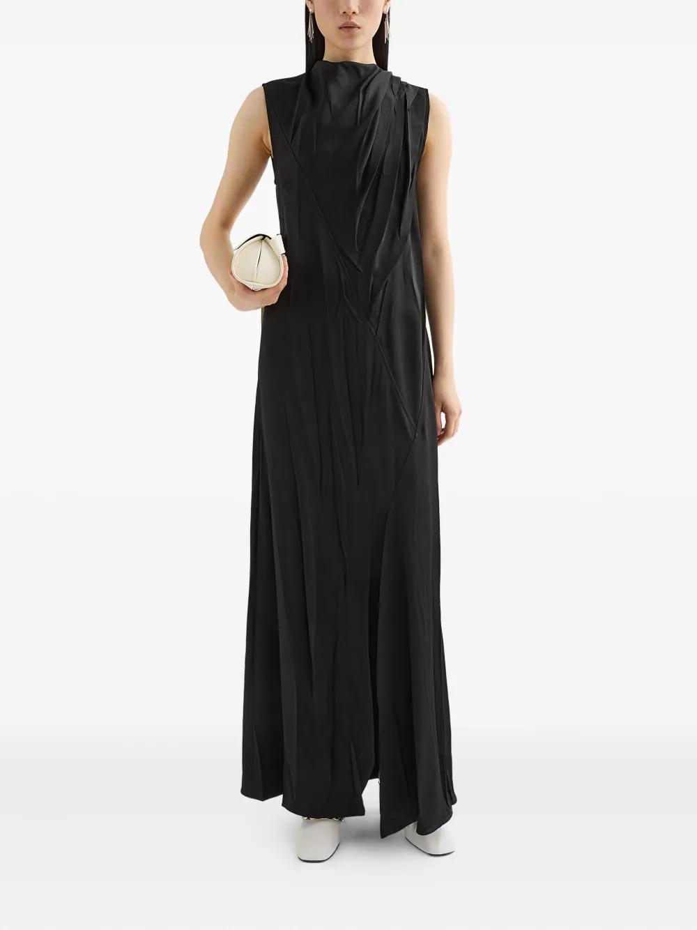 オールインワン・サロペット Jil Sander Black Cotton Long Dress With Hood Jil Sander Sleeveless Maxi Dress in Black | FWRD