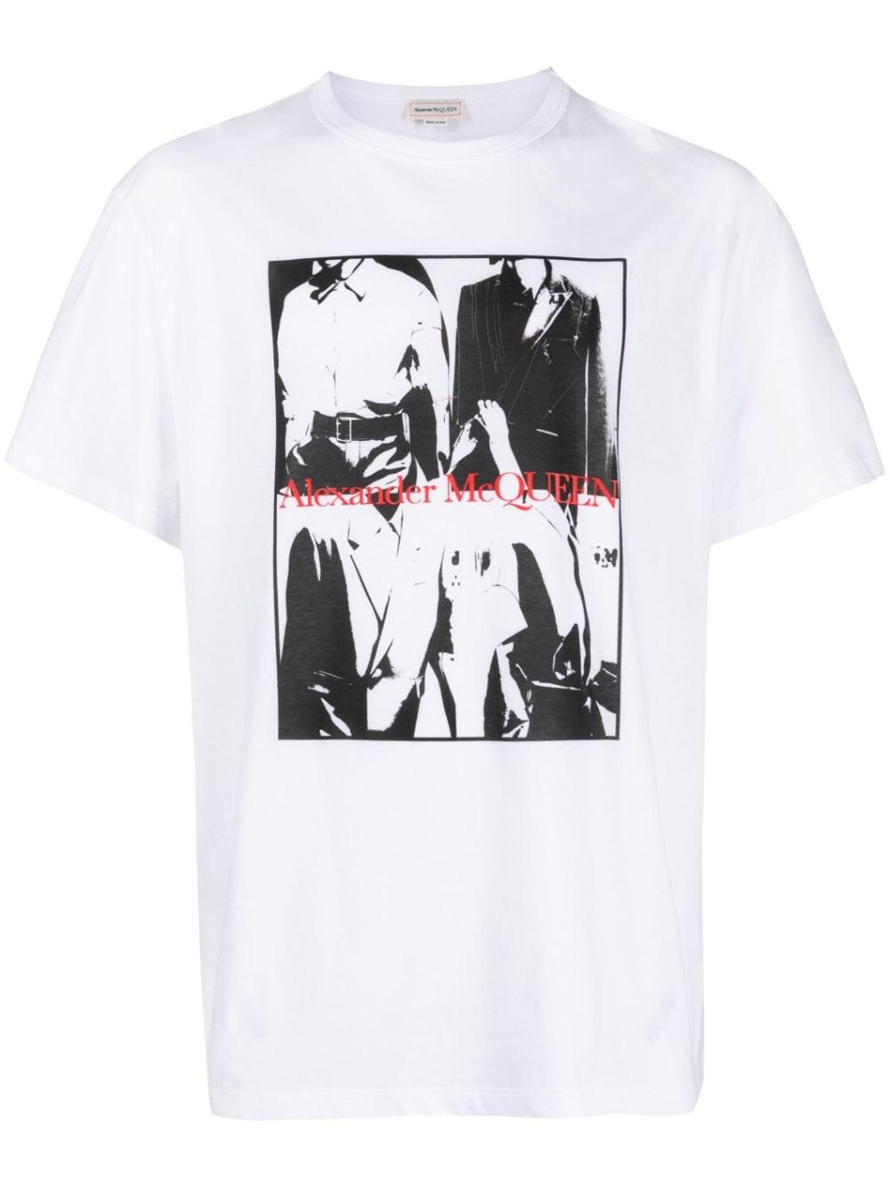 T-shirt en coton à imprimé photographique Alexander McQueen pour homme en  coloris Blanc | Lyst