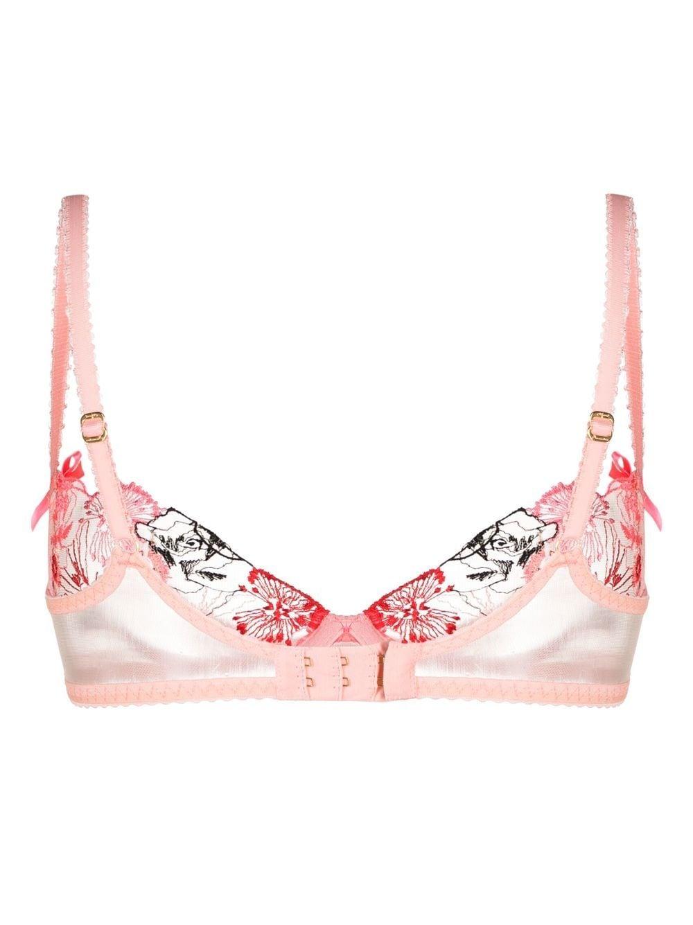 Agent Provocateur Floral-embroidery Bra in Pink | Lyst
