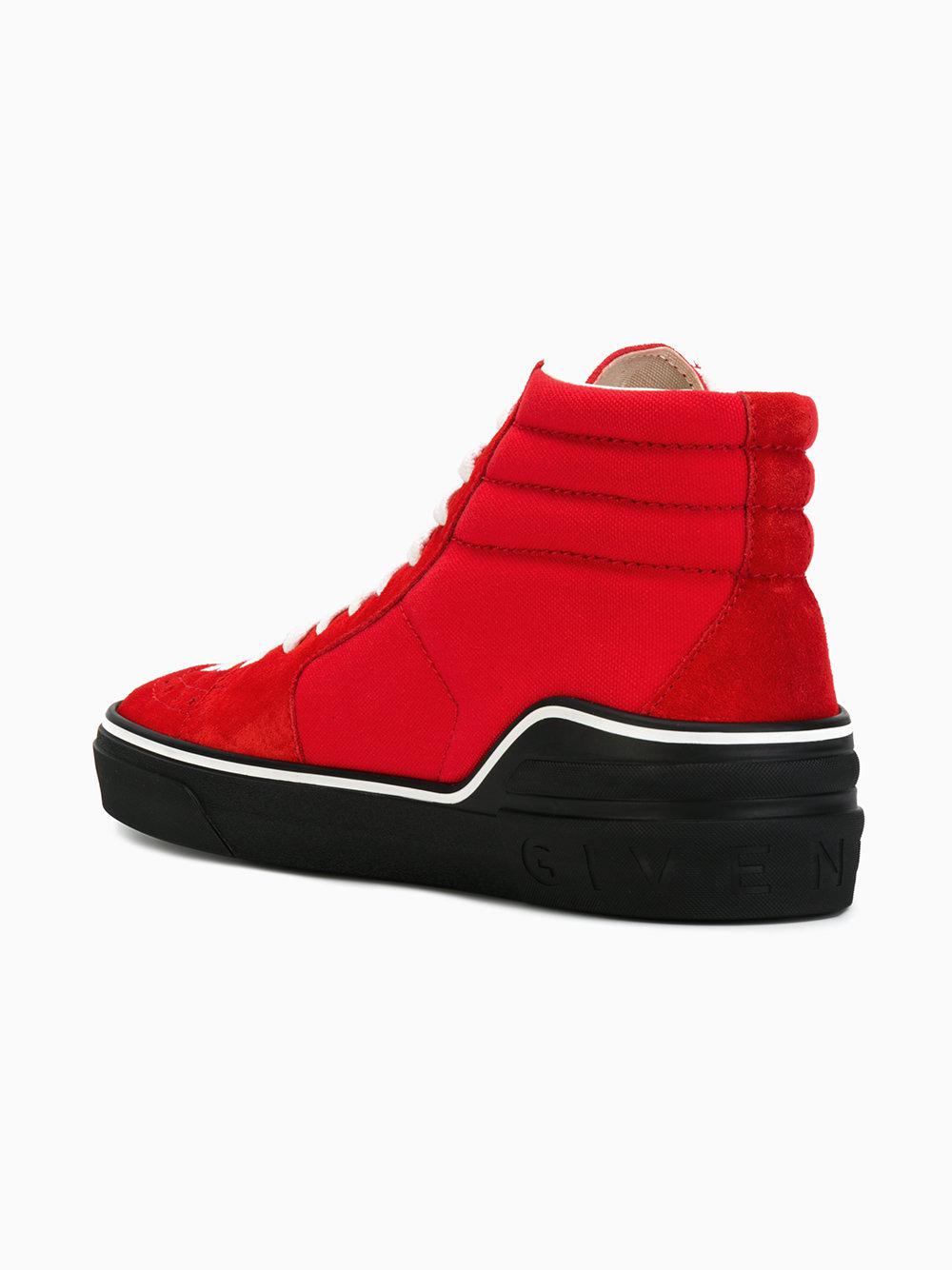 givenchy red high top sneakers