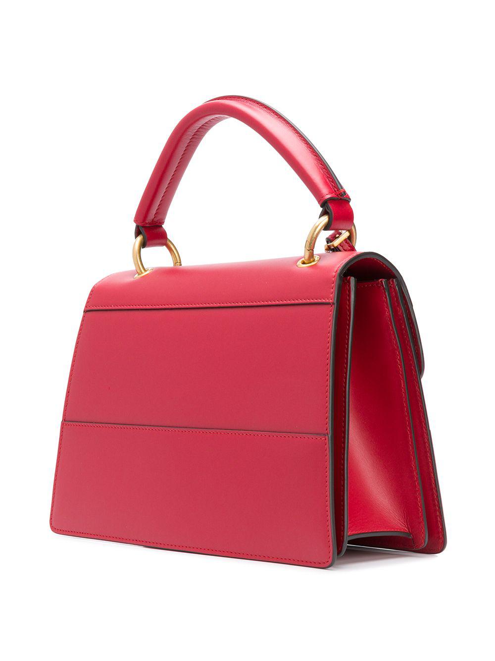 gucci Red Bee Embellished Shoulder Bag