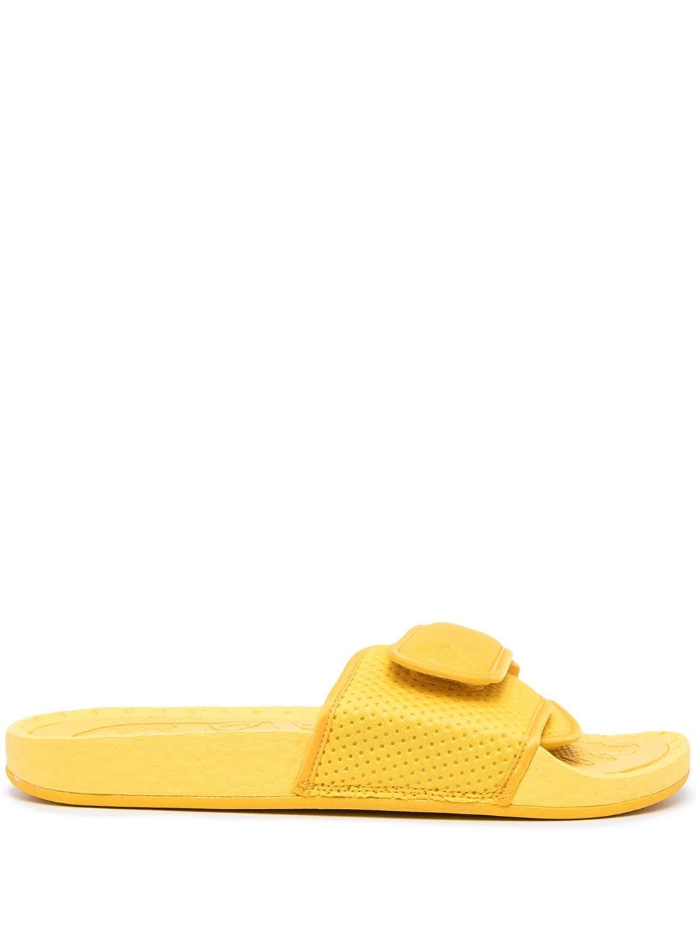 adidas X Pharrell Williams Boost Pool Slides in Yellow for Men | Lyst