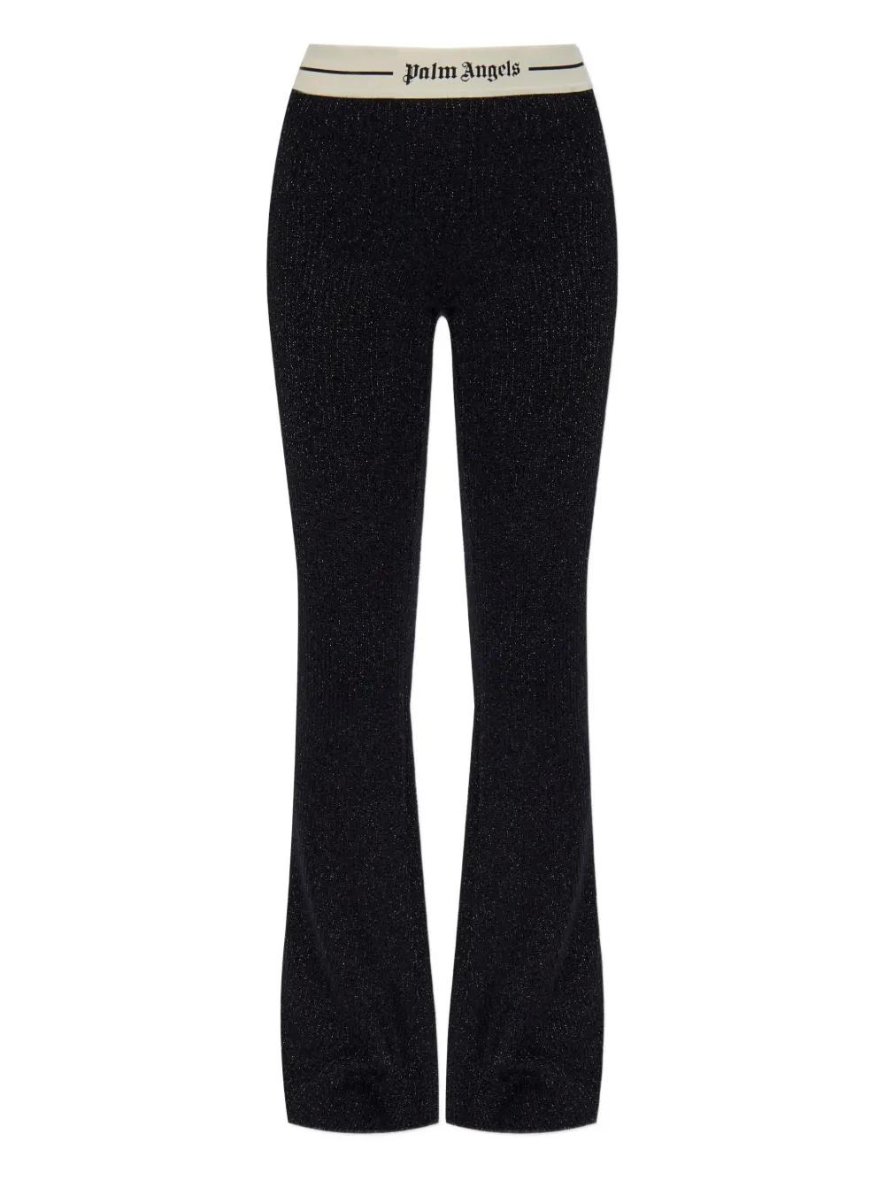 【関税&送料込】Palm Angels Black Lurex Viscose Blend Trouse Palm Angels Black lurex viscose blend trousers | TheDoubleF