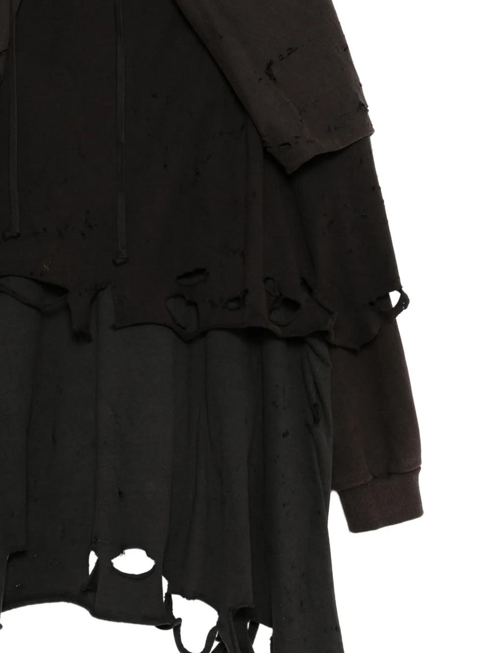 Doublet Phantom Frayed Hoodie in Black for Men | Lyst