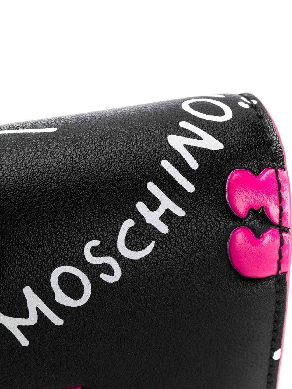 Love Moschino Lip Print Crossbody Bag in Black | Lyst