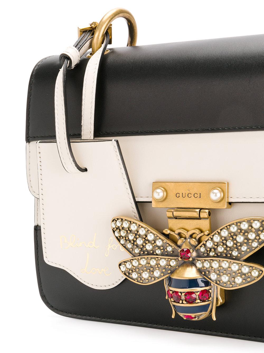 Gucci Leather Bug Closure Shoulder Bag in Black - Lyst