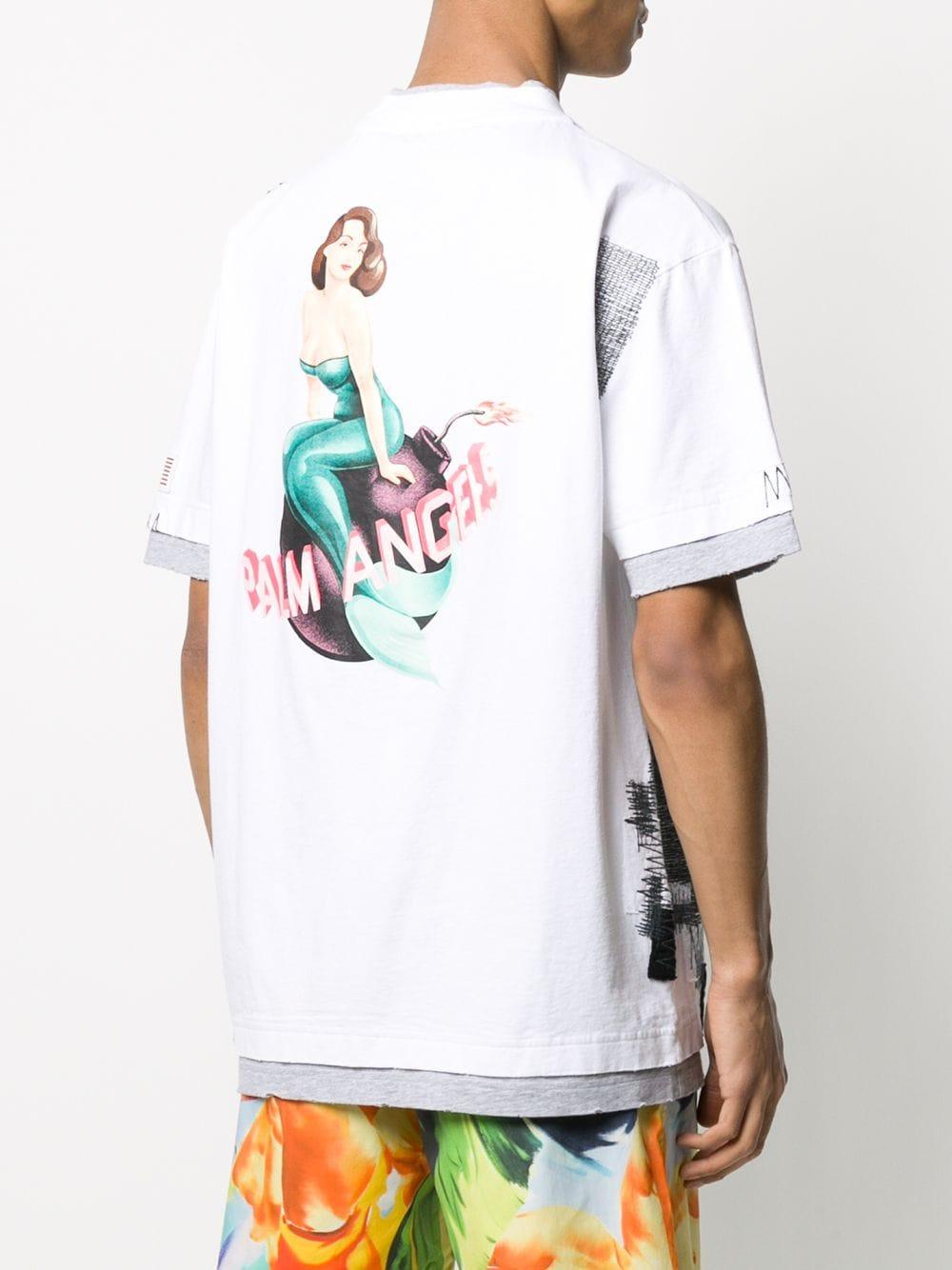 Cotton Mermaid Patch Layered T-shirt 