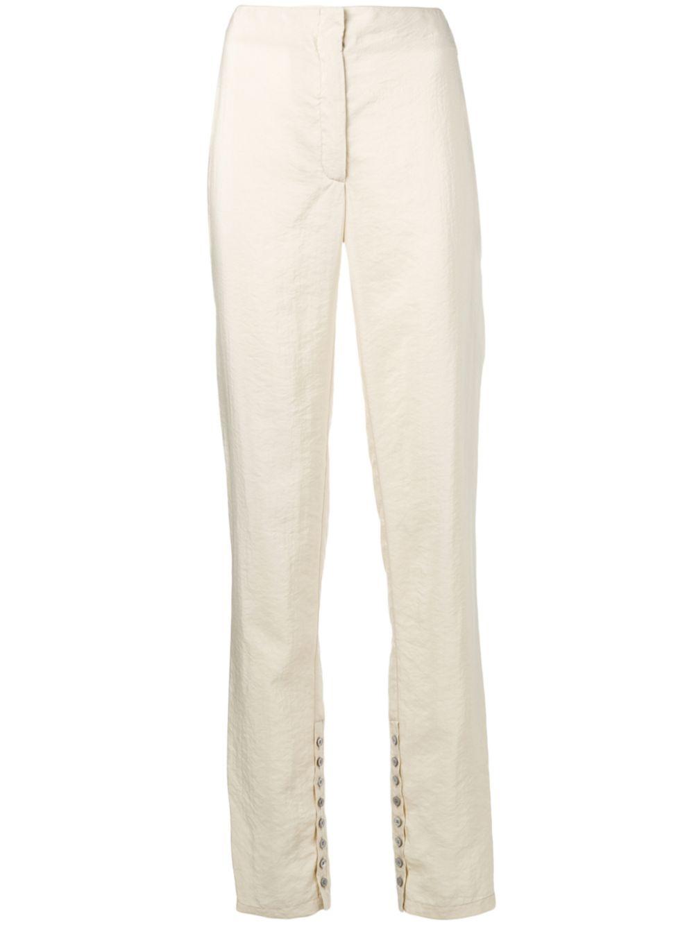 Lemaire Silk Fitted High-waisted Trousers in Natural - Lyst
