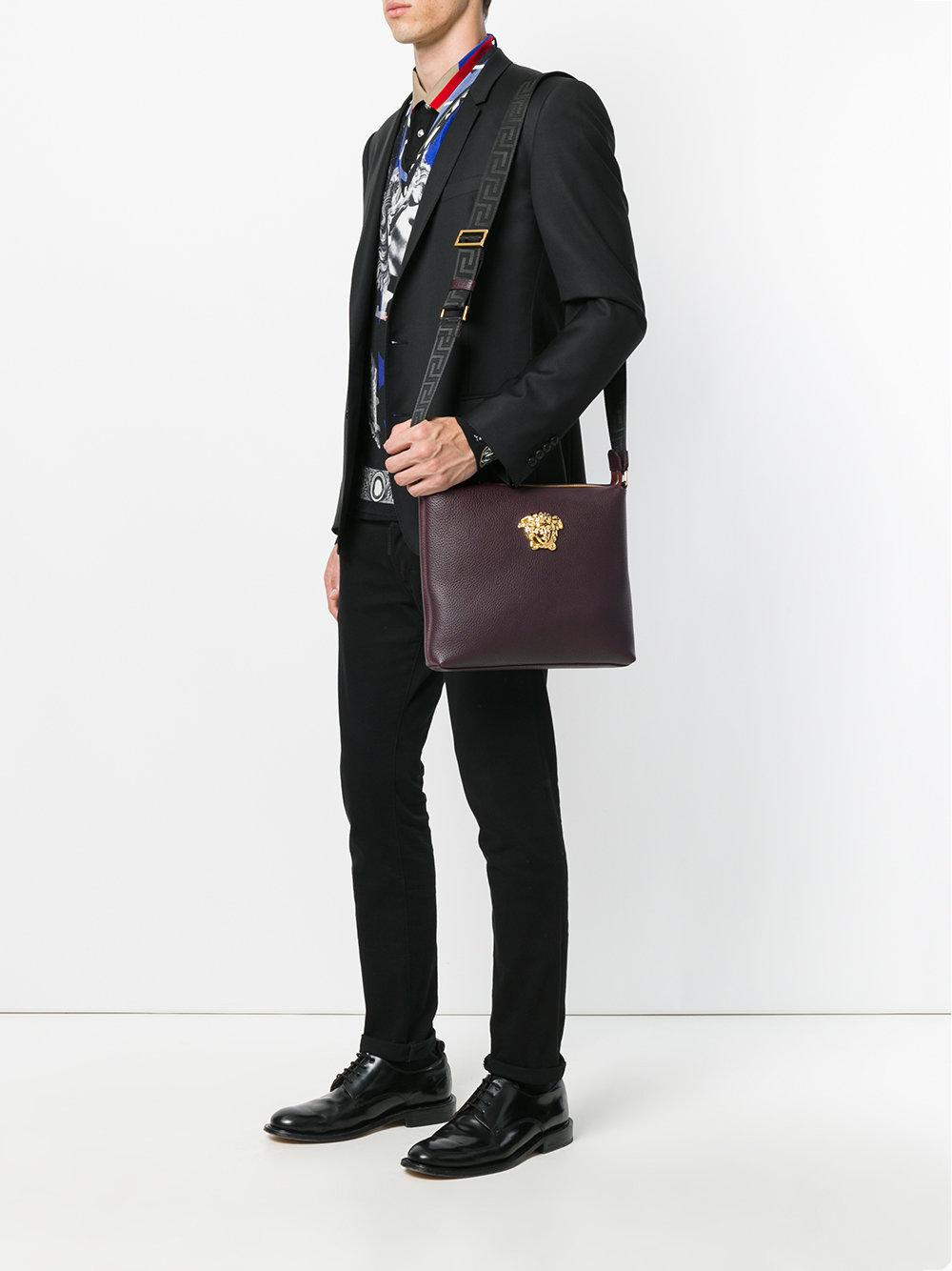 Versace Palazzo Messenger Bag in Red for Men | Lyst