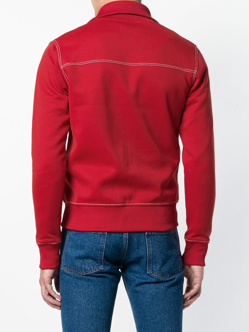 AMI Cotton Zipped Sweatshirt in Red for Men Lyst