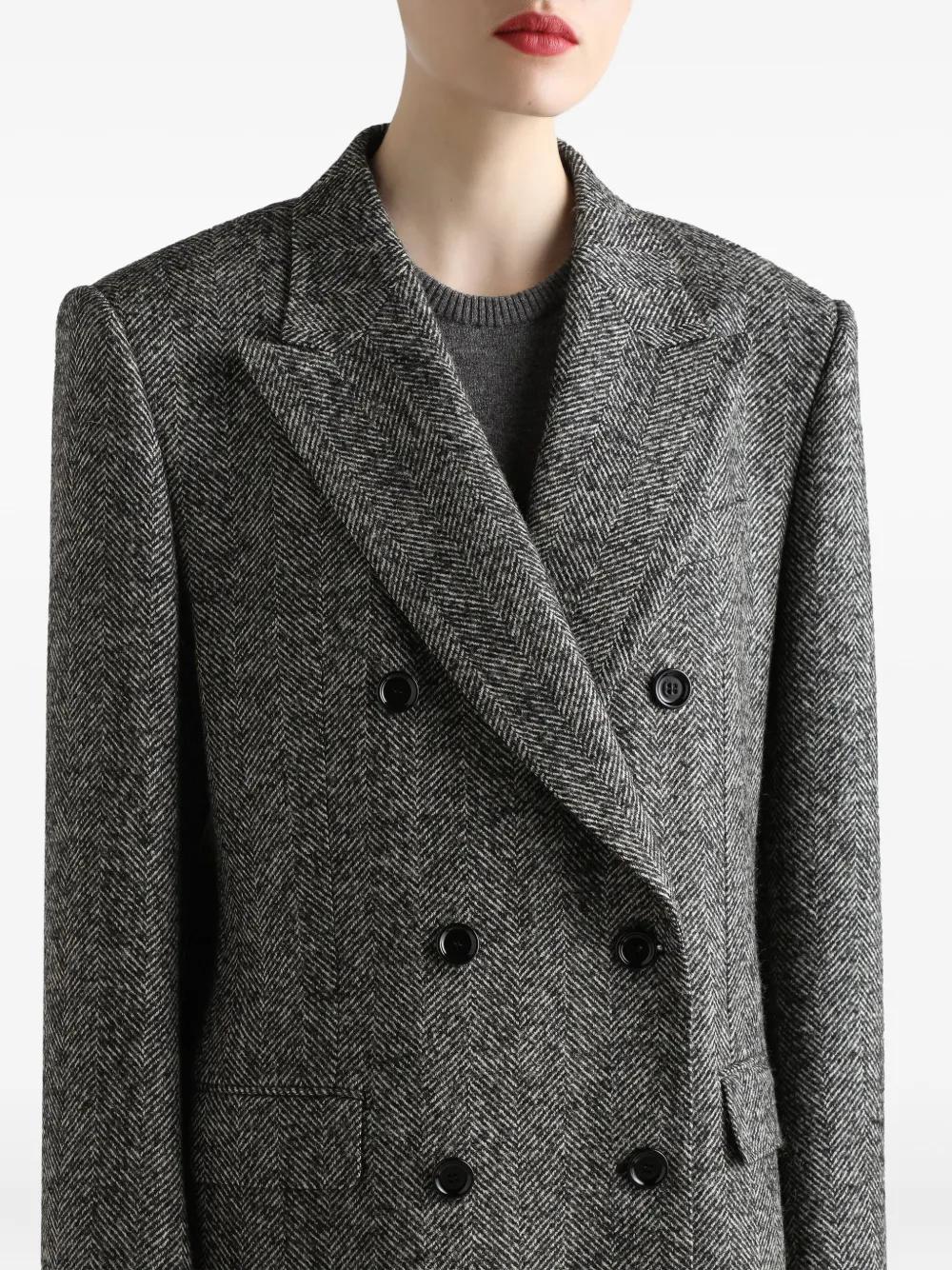 ジャケット Dolce&Gabbana Anthracite Grey Tweed Double-Breasted Jacket Dolce & Gabbana Anthracite Grey Tweed Double-breasted Jacket
