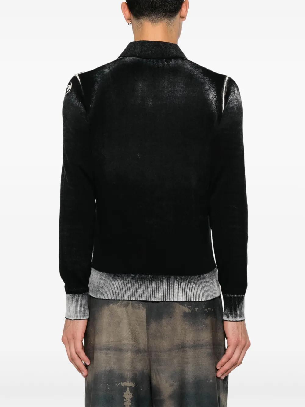 DIESEL K-Lorenzo Collar Polo Sweater in Black for Men | Lyst