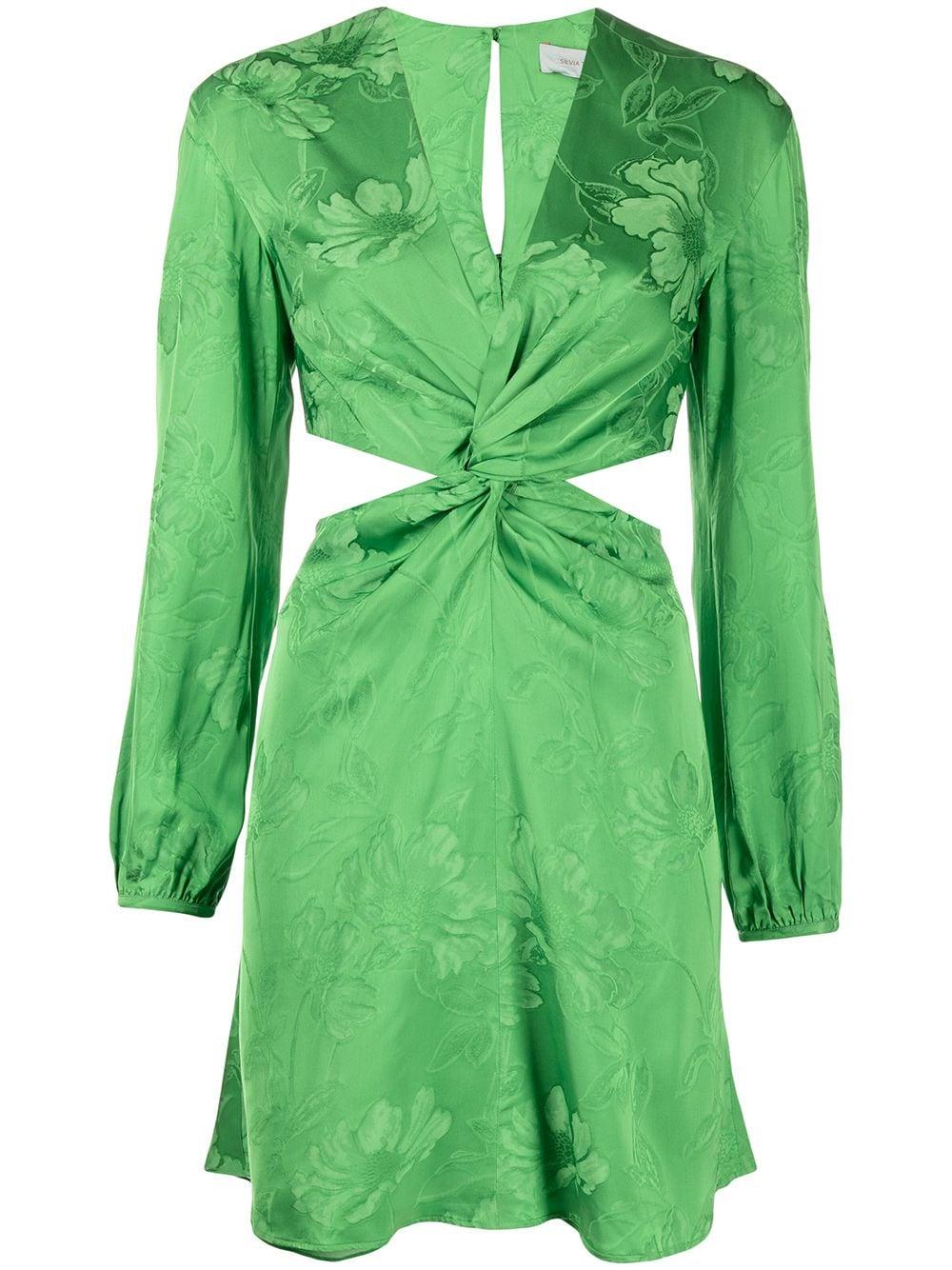 Silvia Tcherassi Jodie Twist-detail Mini Dress in Green | Lyst