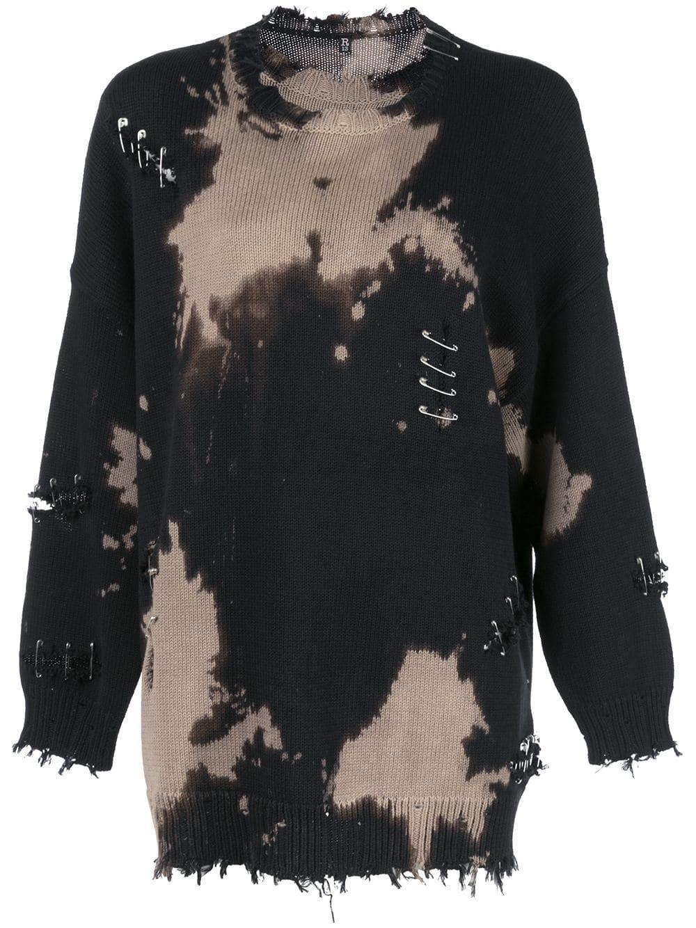 r13 bleached distressed sweater