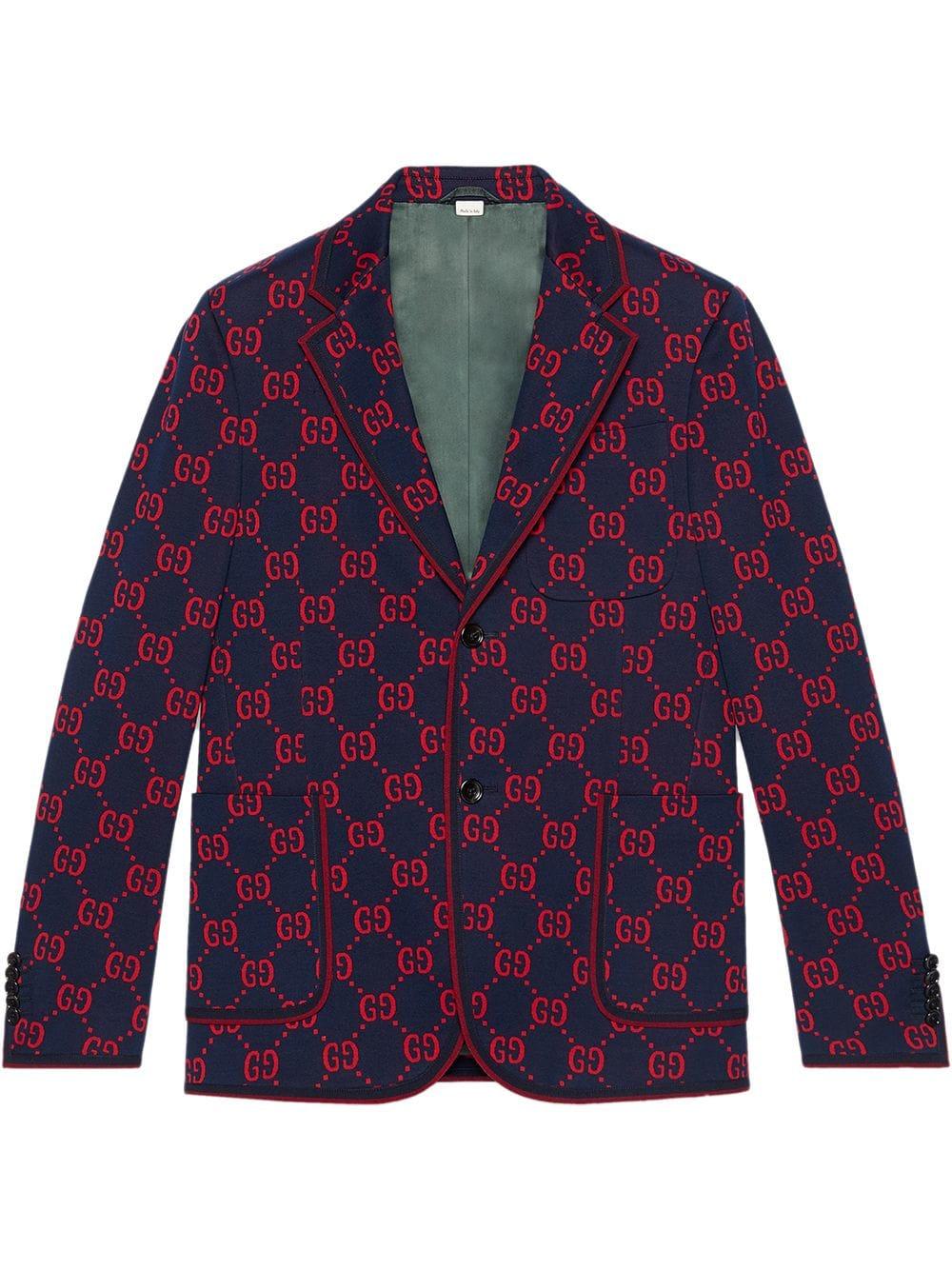Spaceship rent Oh Gucci GG Jersey Formal Jacket in Blue for Men | Lyst